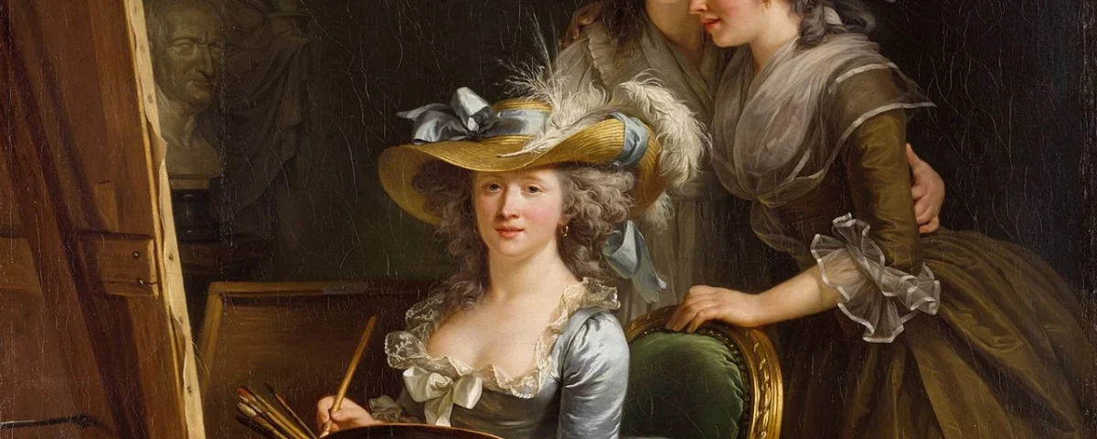 Autoritratto di Adélaïde Labille-Guiard mentre dipinge, affiancata dalle sue allieve Marie-Gabrielle Capet e Carreaux de Rosemond