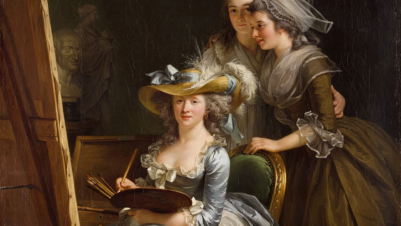 Autoritratto di Adélaïde Labille-Guiard mentre dipinge, affiancata dalle sue allieve Marie-Gabrielle Capet e Carreaux de Rosemond