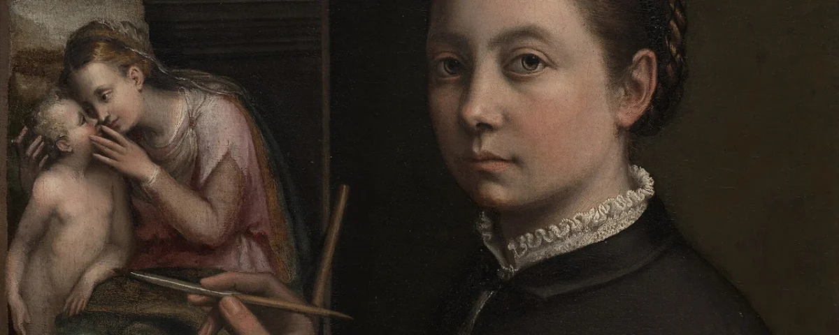 Autoritratto di Sofonisba Anguissola mentre dipinge la Madonna col Bambino