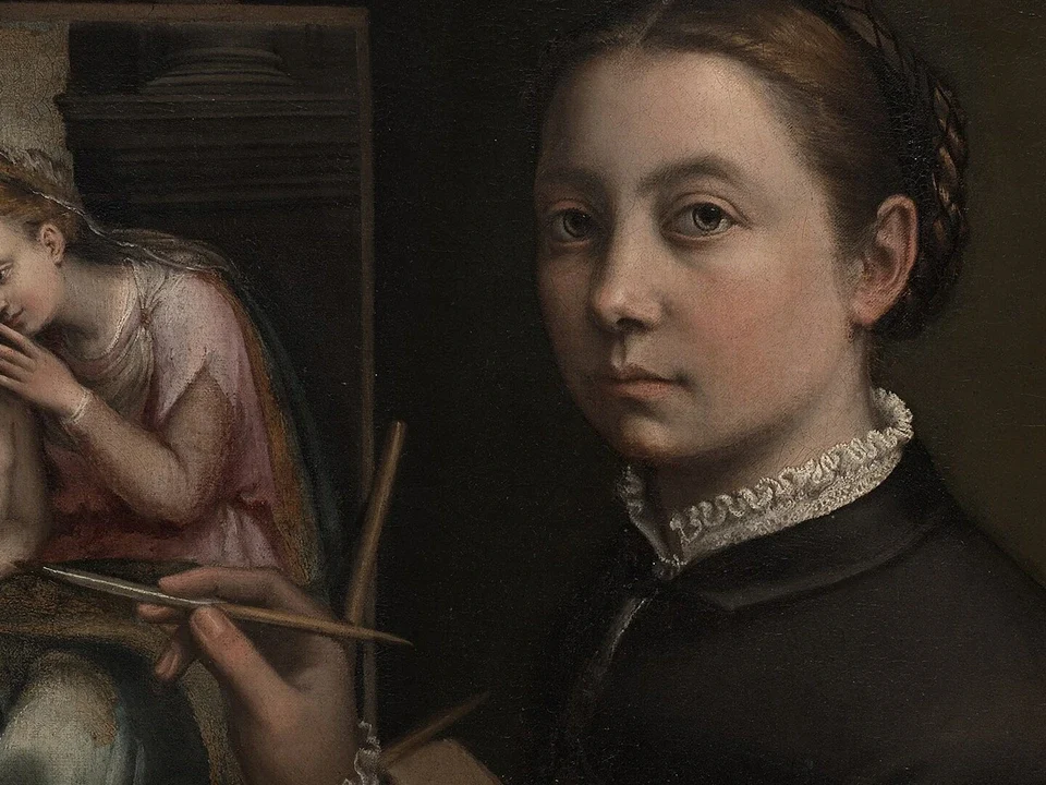 Autoritratto di Sofonisba Anguissola mentre dipinge la Madonna col Bambino