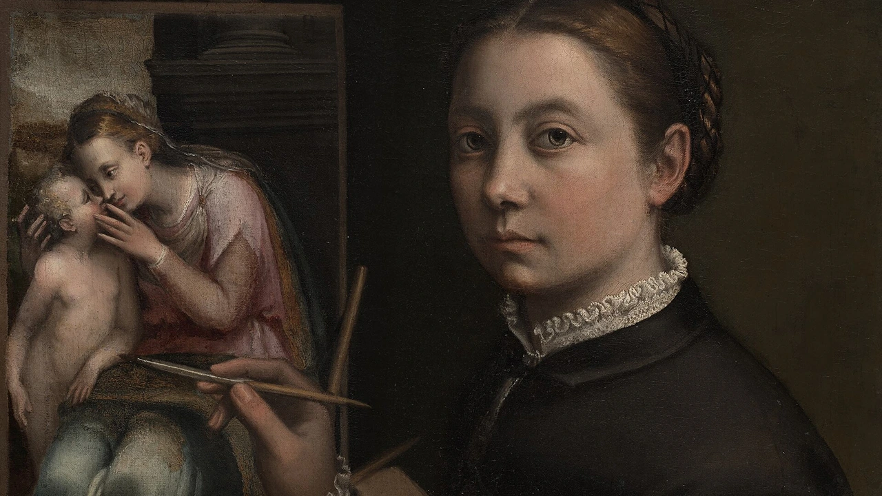 Autoritratto di Sofonisba Anguissola mentre dipinge la Madonna col Bambino